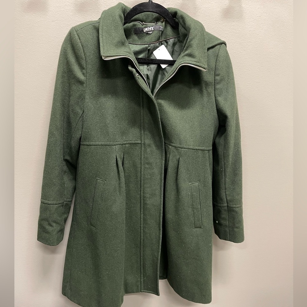 DKNY Women's Olive Trench Coat